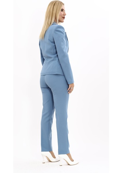 Erkek Yaka Tek Düğmeli Klasik Ceket & Dar Paça Pantolon-Deniz fırsatları