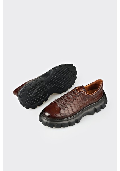 Kahve Deri Erkek Günlük Ayakkabı modelleri