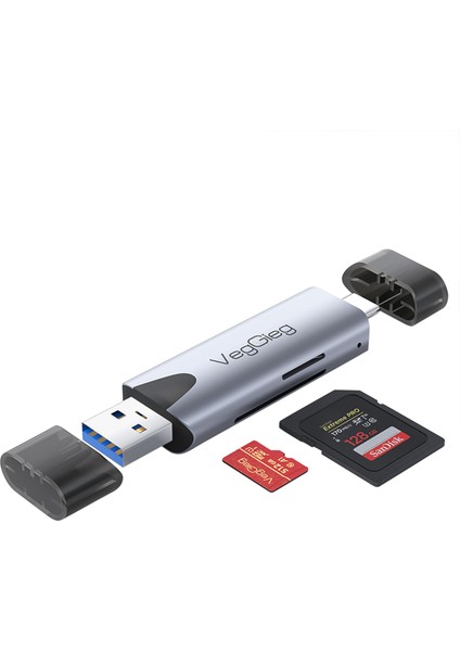 Type-C ve USB 3.0 Sd-Microsd Tf Kart Okuyucu