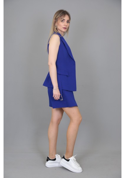 Kemerli Klasik Yelek & Ön Kapklı Etek Şort-Saks modelleri