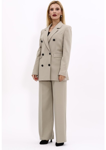 Blazer Ceket & Bol Paça Pantolon Takım-Bambu indirimleri