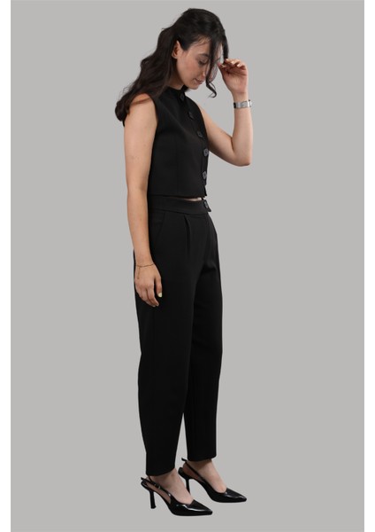 Düğmeli Yelek Takım-Siyah fiyatları