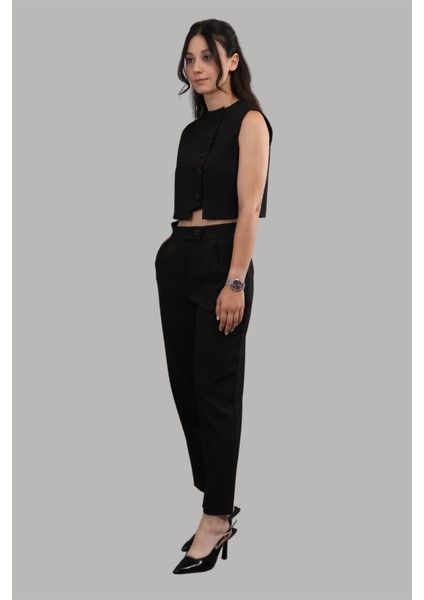 Düğmeli Yelek Takım-Siyah indirimleri