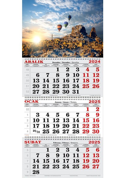 2025 Yılı Gemici Takvimi-Uçhisar Kalesi Gündoğarken