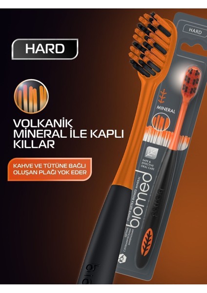 Minarel Hard Diş Fırçası Volkanik Minarel ile Kaplı Kıllar Diş Fırçası