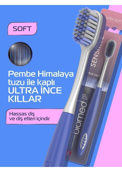 Ultra Soft Pink Salt Ultra Soft Ince Diş Fırçası Himalaya Tuzu Kaplı