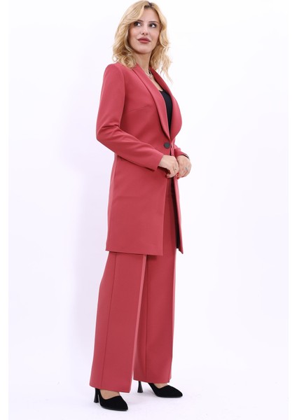 Helen Ceket & Bol Paça Pantolon Takım-Kiremit modelleri