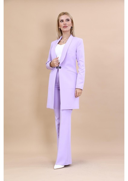 Helen Ceket & Ispanyol Paça Pantolon Takım-Menekşe