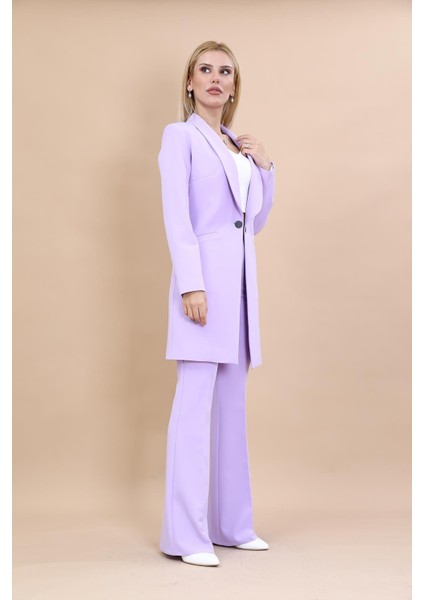 Helen Ceket & Ispanyol Paça Pantolon Takım-Menekşe modelleri