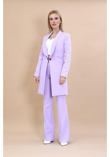 Helen Ceket & Ispanyol Paça Pantolon Takım-Menekşe indirimleri