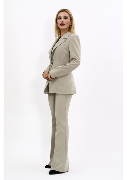 Erkek Yaka Tek Düğmeli Klasik Ceket & İspanyol Paça Pantolon-Bambu fiyatları