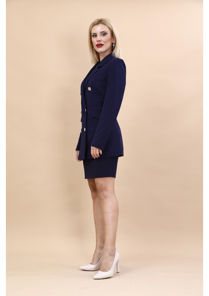 Blazer Ceket & Kısa Kalem Etek Takım-Lacivert fiyatları