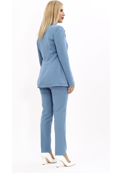 Erkek Yaka Tek Düğmeli Klasik Ceket & Dar Paça Pantolon-Deniz fırsatları