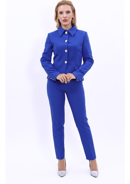 Peplum Ceket & Boru Paça Pantolon Takım-Saks indirimleri