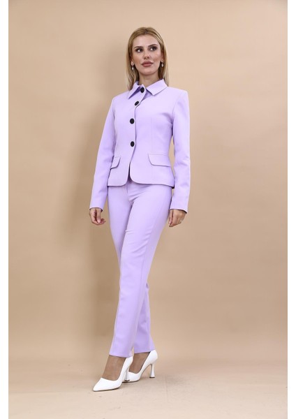 Peplum Ceket & Boru Paça Pantolon Takım-Menekşe fiyatları