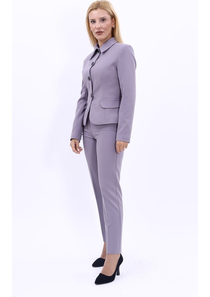 Peplum Ceket & Boru Paça Pantolon Takım-Antrasit fiyatları