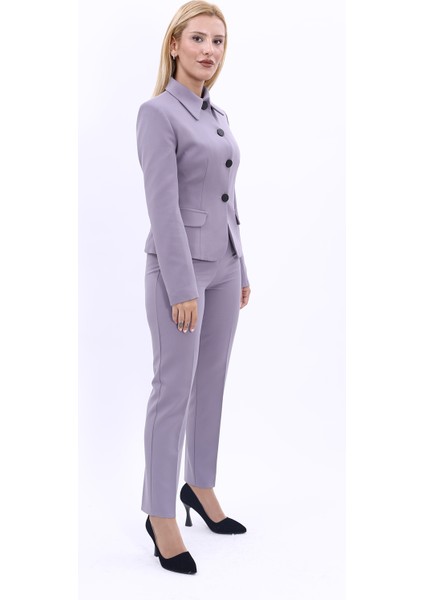 Peplum Ceket & Boru Paça Pantolon Takım-Antrasit modelleri