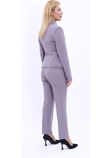 Peplum Ceket & Boru Paça Pantolon Takım-Antrasit fırsatları