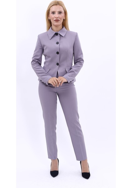 Peplum Ceket & Boru Paça Pantolon Takım-Antrasit indirimleri