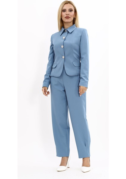 Gömlek Yaka Klasik Ceket & Paçası Pileli Pantolon-Deniz fiyatları