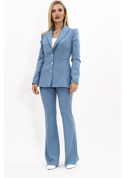 Erkek Yaka Kolu Büzgülü Ceket & İspanyol Paça Pantolon-Deniz indirimleri