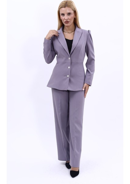 Erkek Yaka Kolu Büzgülü Ceket & Bol Paça Pantolon-Antrasit