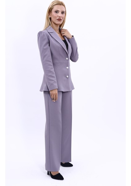 Erkek Yaka Kolu Büzgülü Ceket & Bol Paça Pantolon-Antrasit modelleri