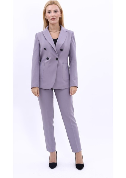 Erkek Yaka Torba Cepli Klasik Ceket & Dar Paça Pantolon-Antrasit