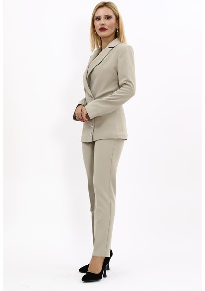 Erkek Yaka Düğme Detaylı Ceket & Dar Paça Pantolon-Bambu fiyatları