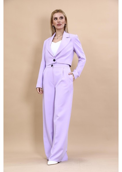 Erkek Yaka Tek Düğmeli Kısa Ceket & Erkek Yaka Drape Kollu Kısa Ceket-Menekşe fiyatları