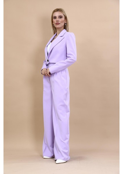 Erkek Yaka Tek Düğmeli Kısa Ceket & Erkek Yaka Drape Kollu Kısa Ceket-Menekşe modelleri