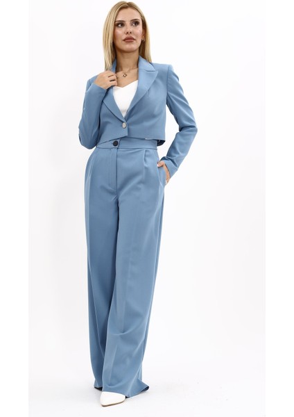 Erkek Yaka Tek Düğmeli Kısa Ceket & Erkek Yaka Drape Kollu Kısa Ceket-Deniz