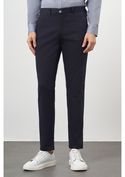 Erkek Lacivert Chino Dynamik Fit Pantolon