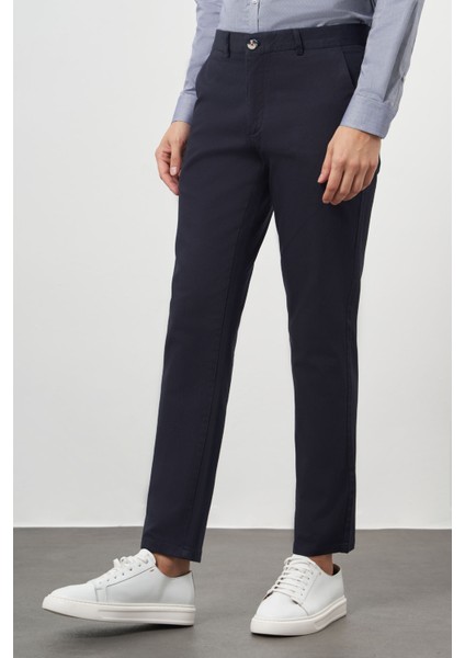 Erkek Lacivert Chino Dynamik Fit Pantolon