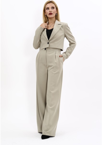 Erkek Yaka Tek Düğmeli Kısa Ceket & Erkek Yaka Drape Kollu Kısa Ceket-Bambu