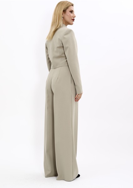 Erkek Yaka Tek Düğmeli Kısa Ceket & Erkek Yaka Drape Kollu Kısa Ceket-Bambu fırsatları