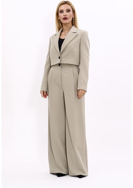 Erkek Yaka Tek Düğmeli Kısa Ceket & Erkek Yaka Drape Kollu Kısa Ceket-Bambu indirimleri