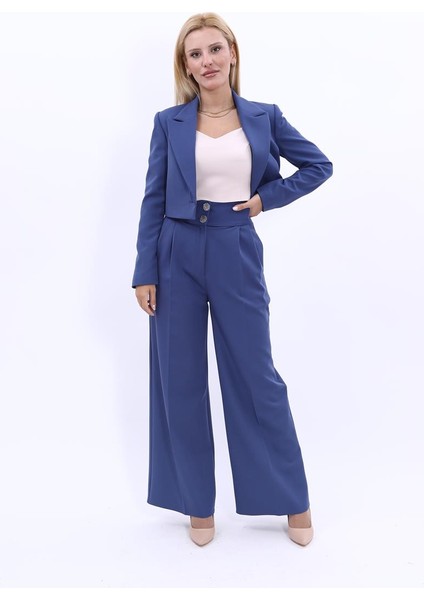 Erkek Yaka Tek Düğmeli Kısa Ceket & Erkek Yaka Drape Kollu Kısa Ceket-İndigo fırsatları