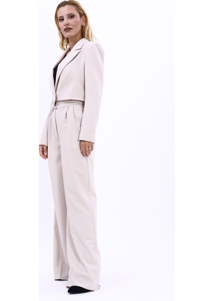 Erkek Yaka Tek Düğmeli Kısa Ceket & Erkek Yaka Drape Kollu Kısa Ceket-Bej fiyatları