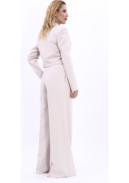 Erkek Yaka Tek Düğmeli Kısa Ceket & Erkek Yaka Drape Kollu Kısa Ceket-Bej fırsatları