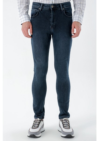 Erkek Lacivert Denim 5 Cep Slim Fit Jean Kot Pantolon fiyatları