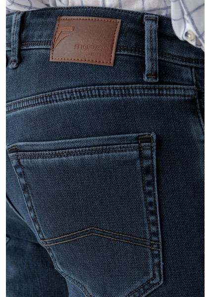 Erkek Lacivert Denim 5 Cep Slim Fit Jean Kot Pantolon indirimleri