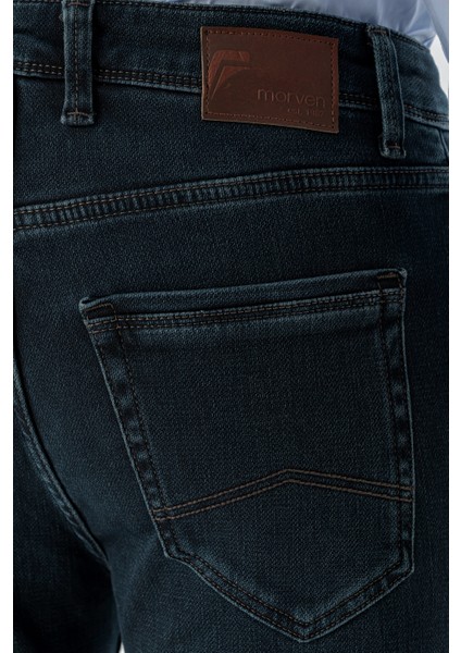 Erkek Haki Denim 5 Cep Slim Fit Jean Kot Pantolon