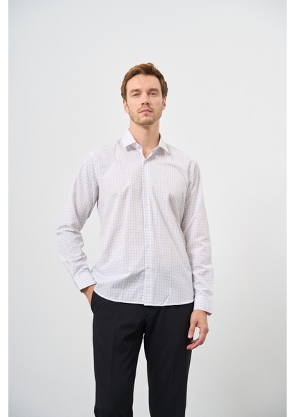 Erkek Siyah Kareli Cepli Regular Fit Gömlek