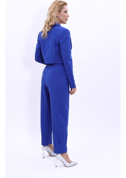 Erkek Yaka Tek Düğmeli Kısa Ceket & Paçası Pileli Pantolon-Saks fiyatları