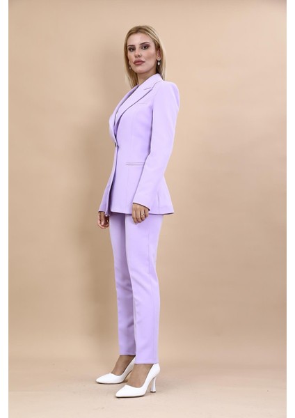 Erkek Yaka Tek Düğmeli Klasik Ceket & Dar Paça Pantolon-Menekşe fiyatları