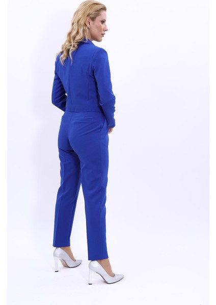 Erkek Yaka Kuruvaze Kısa Ceket & Kemerli Köprülü Dar Paça Pantolon-Saks fiyatları