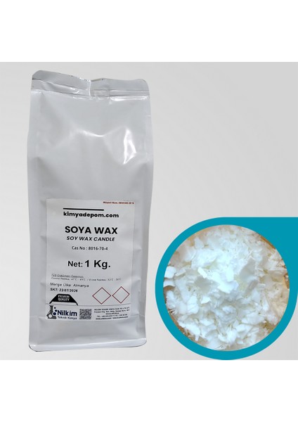 Doğal Soya Wax 1. Kalite, Mum Ham Maddesi 1 Kg.