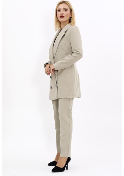 Erkek Yaka Kuruvaze Uzun Ceket & Dar Paça Pantolon-Bambu fiyatları