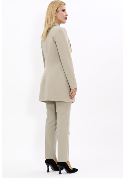 Erkek Yaka Kuruvaze Uzun Ceket & Dar Paça Pantolon-Bambu fırsatları